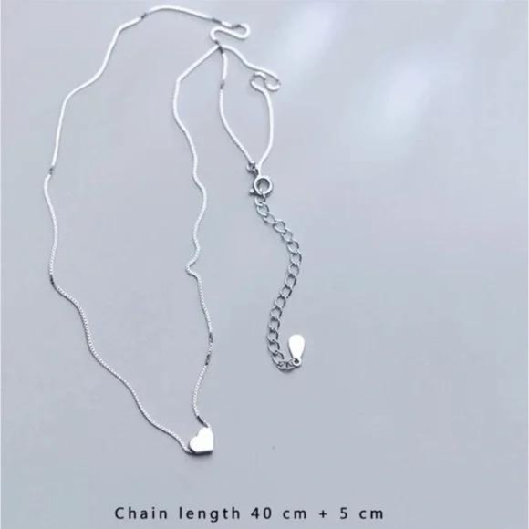 “18” NEW 925 STERLING SILVER HEART NECKLACE, NICE NECKLACE, CUTE NECKLACE - Picture 4 of 4